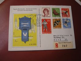 4.XII. 1955, TAG DER BRIEFMARKE, BASEL, + BASLER BRIEFKASTEN