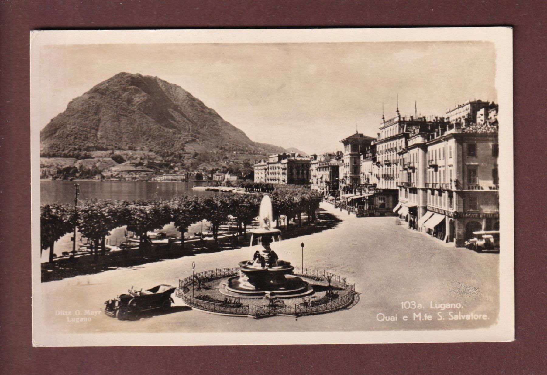 Ansichtskarten: LUGANO - Quai - Auto - 1938 – Gebraucht aus Pully von nicecards-shop