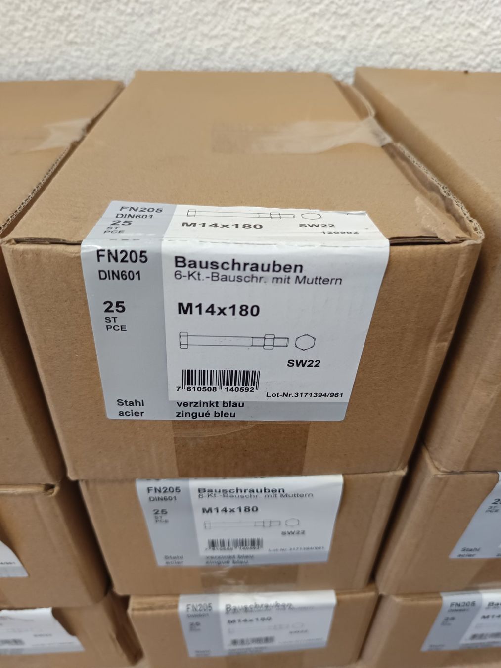 Tutti gli attrezzi: 21 Packungen neue Bauschrauben M14x180 – Nuovo e nell'imballaggio originale da Rüthi (Rheintal) venduto da Balty