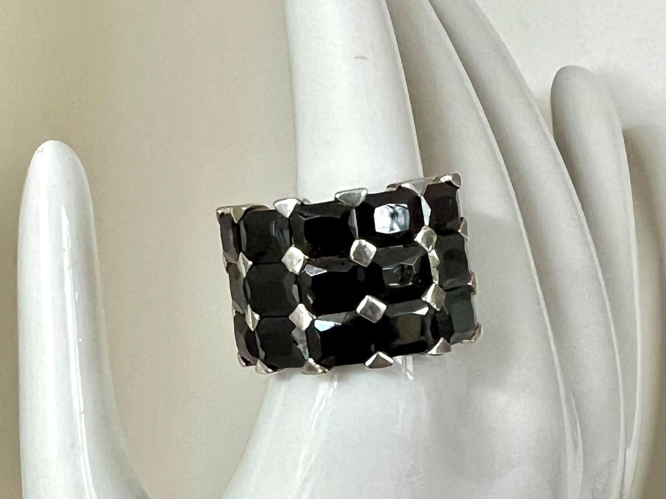 Anelli: Designer Statement Silberring 925+MP- Onyx facettiert - 22g – Usato da Ruswil venduto da artbyhand 6