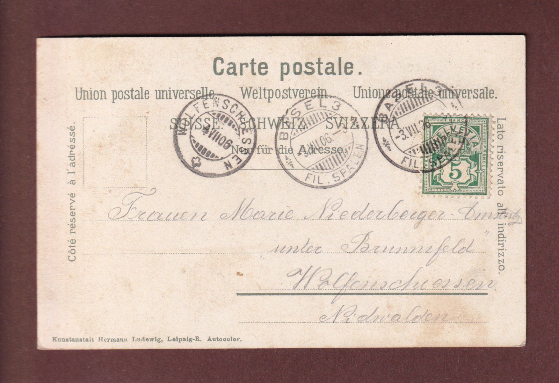 Cartoline postali: BASEL - Münster - 1906 – Usato da Pully venduto da nicecards-shop 1