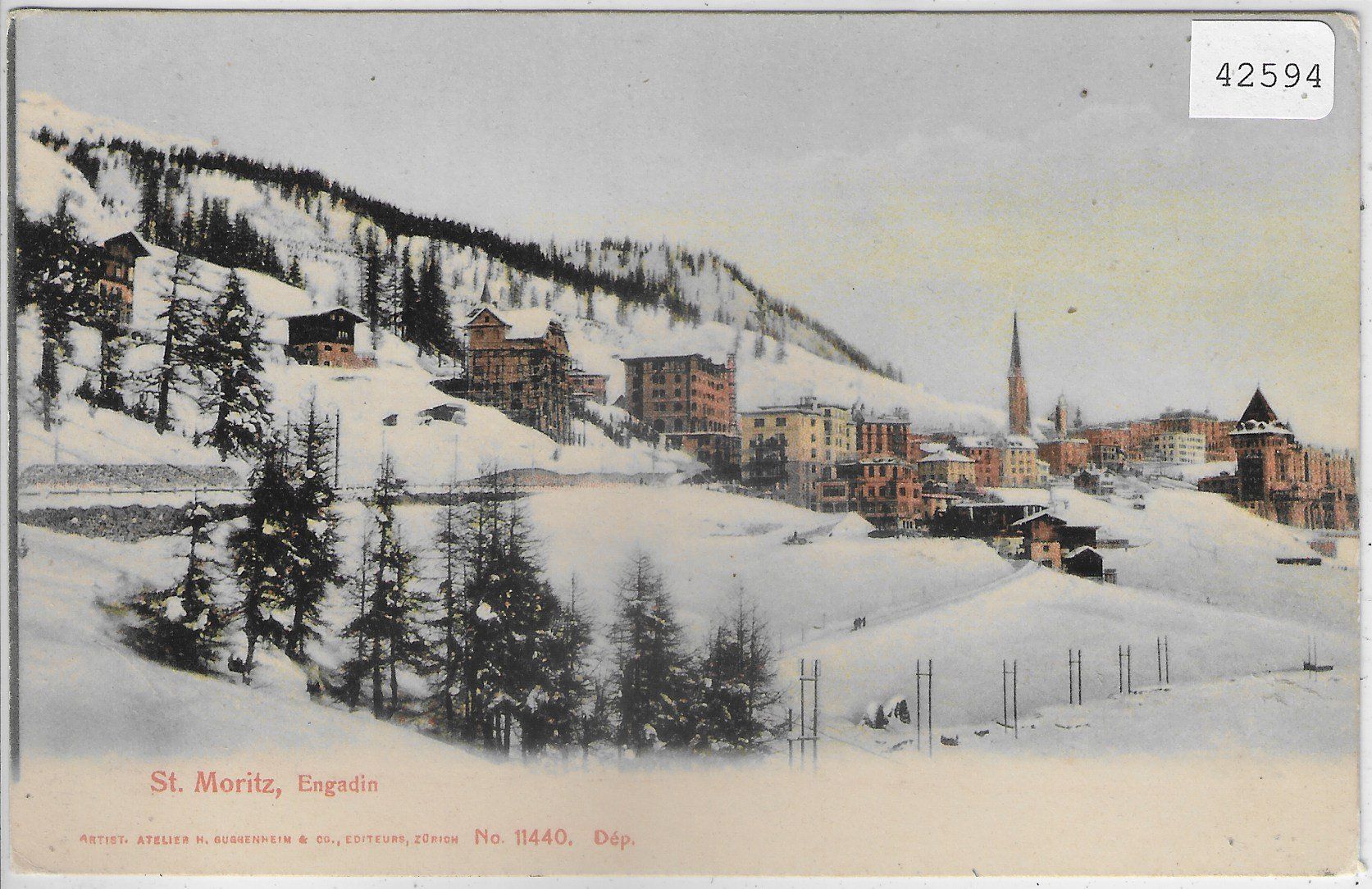 Cartoline postali: St. Moritz Engadin im Winter - Litho – Usato da Ettingen venduto da Kartenplanet