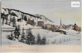 St. Moritz Engadin im Winter - Litho