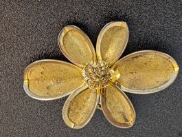 Vintage Goldene Blumenbrosche, filigranes Design - Top! (57)
