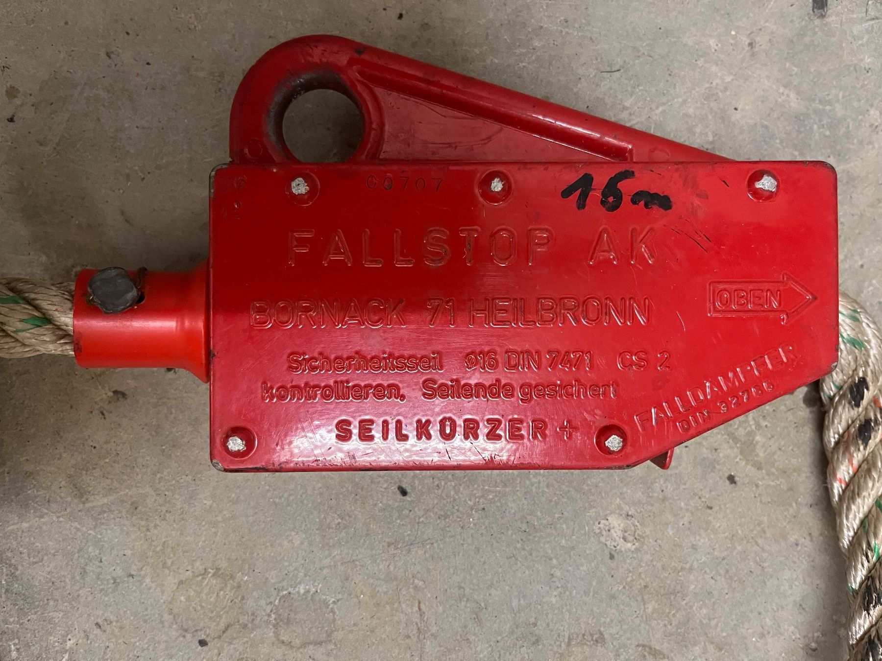 Kletterausrüstungen: SICHERHEITSEIL, AUFZUGSSEIL, 16.m. – Gebraucht aus Boll von pet_p87r 1