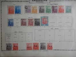 Argentinien Sammlung III auf uralten Vordruckseiten. Siehe B