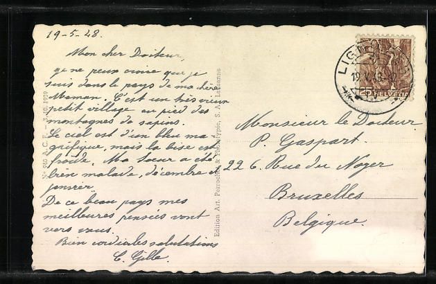 Cartoline postali: AK Lignières, Ortsansicht, 1948 – Usato da Berlin venduto da bartko-reher 1
