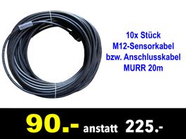 🔴 M12-Sensorkabel MURR 10x Stück 20m Anschlusskabel /434B