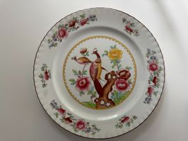 Teller Old Chelsea Ceramic Crown Pottery Pfau floral