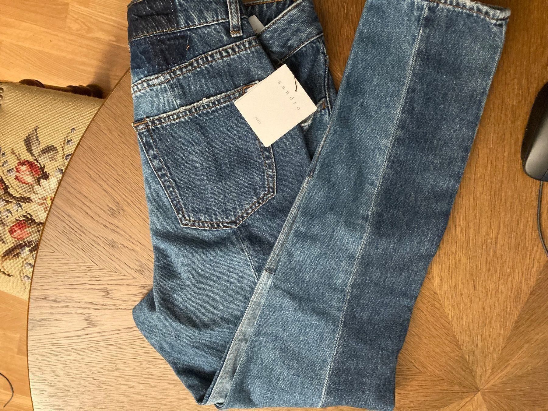 Sandro Jeans: Neue Jeans Sandro Patchwork (36 FR / 34 CH)‪ – Nuovo e nell'imballaggio originale da Luzern venduto da AM2nd 2