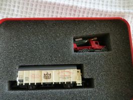 Märklin miniclub, Güterwagen mit Bremserhaus + Lastwagen