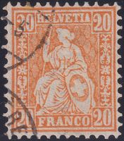 1881, Nr.48 (Sitz.Helvetia) +Gefälligkeits-Stempel, K: 220.-