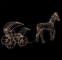 Beleuchtung AKTION LETZTES Pferd mit Kutsche mit 600  LED
