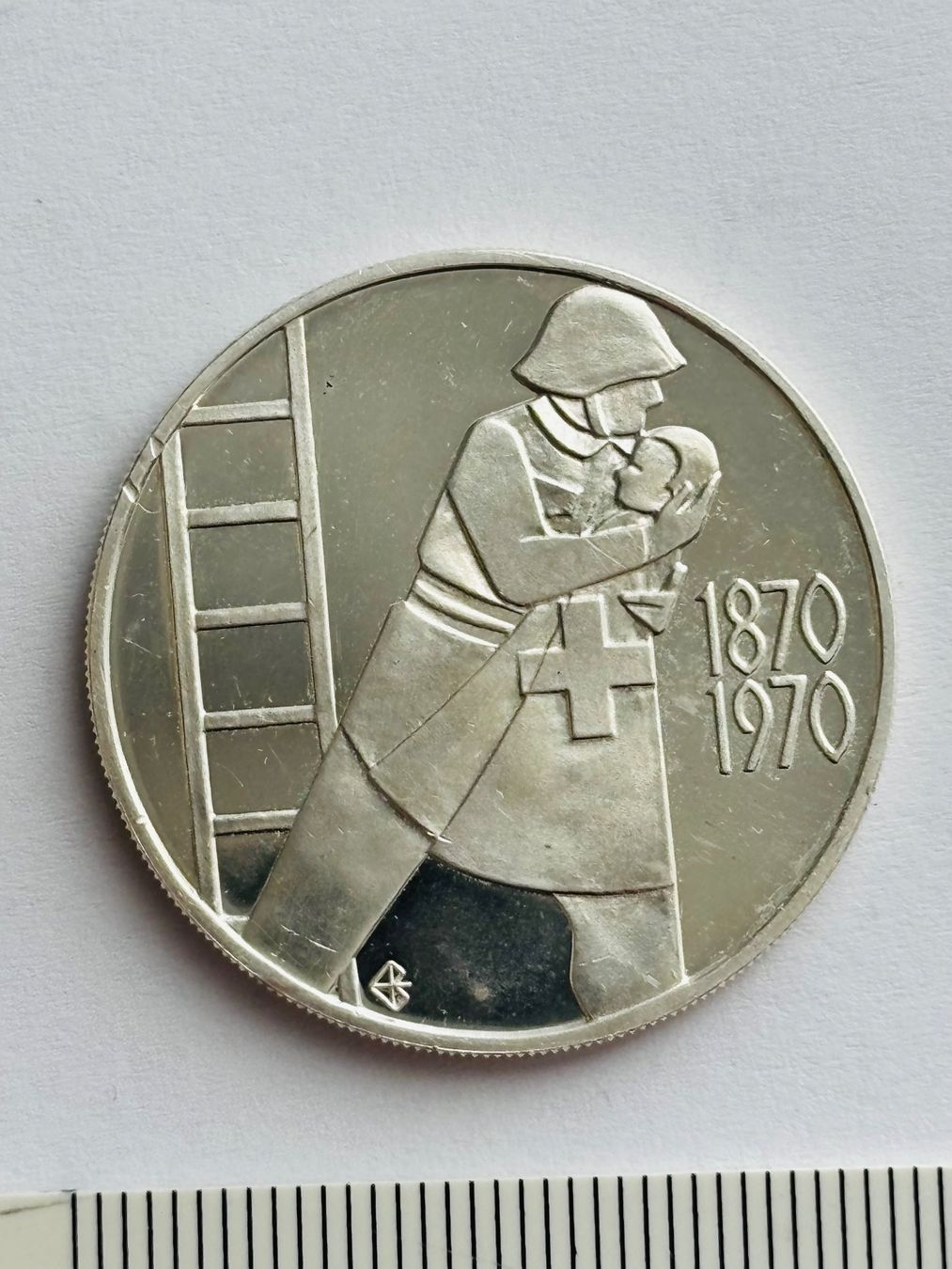 Medaillen: Silber 15 Gramm Medaille 900 / 1000 PP Feuerwehr 1870 - 1970 – Neu (gemäss Beschreibung) aus Müswangen von buyin 1