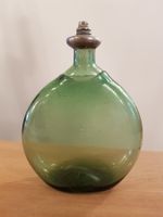 Alpenländisch, Beutelflasche 18.Jhd. Grünes Waldglas, Zinn