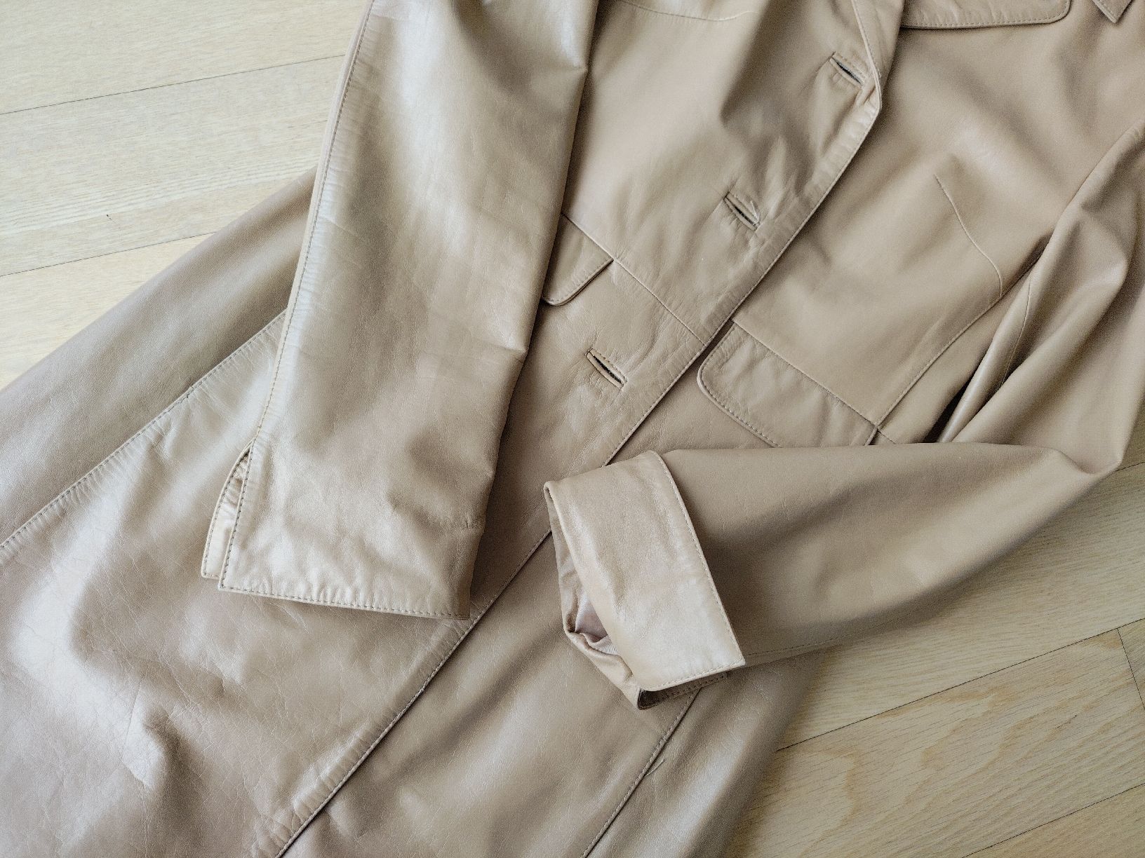 Cappotti: LEONARDO Leder Mantel Beige Size 36 – Usato da Buchrain venduto da QueenyHE51 6