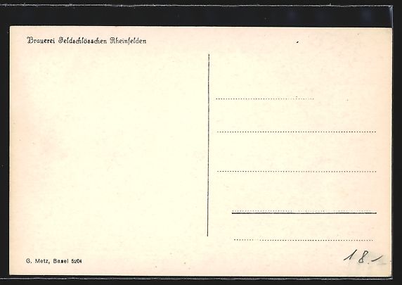 Cartoline postali: Rheinfelden, Brauerei Feldschlösschen – Usato da Berlin venduto da bartko-reher 1
