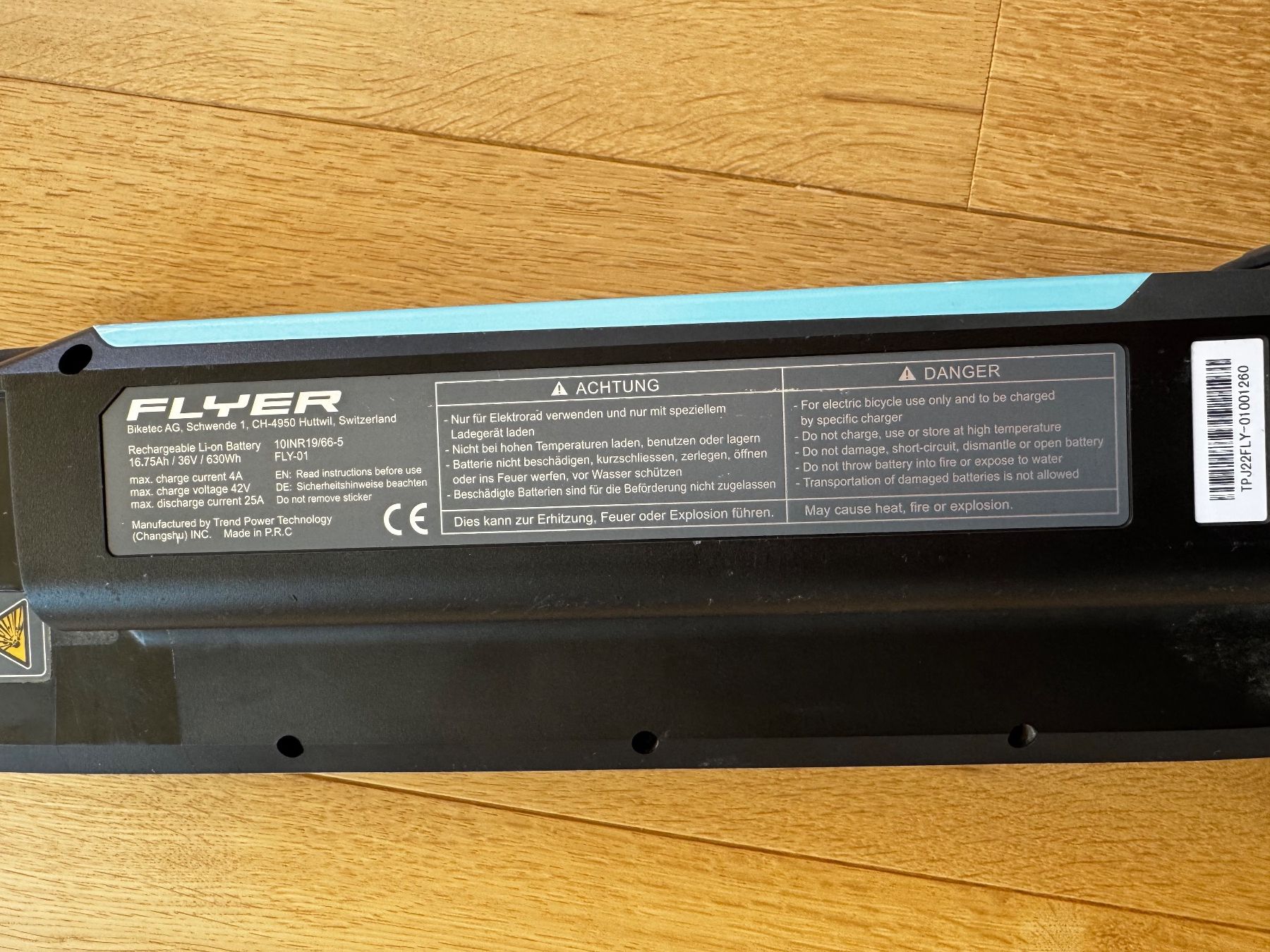 Flyer Batterie: Flyer SIB Akku 630wh – Difettoso da Derendingen venduto da nini.22 4