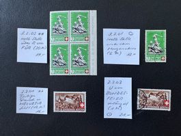 Pro Patria, 4 ABARTEN, postfrisch/gestempelt