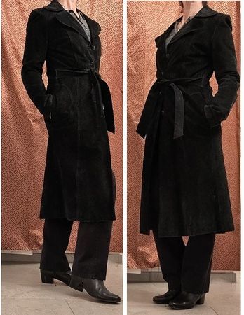 schwarzer Ledermantel gr. 38  - 40  M
