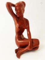 Aktfigur weiblich sitzend Gmundner Keramik Vintage 50s