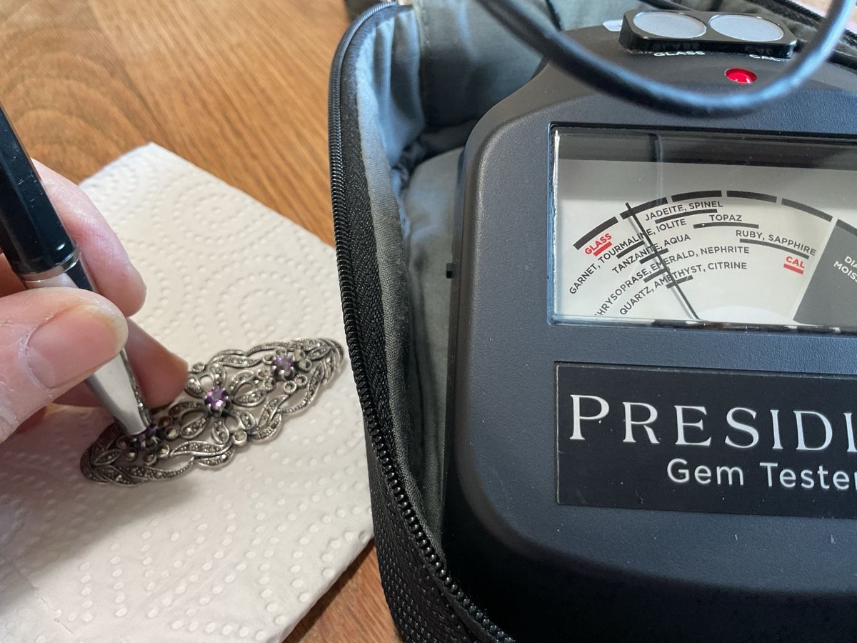 Spille & Fermagli: Grosse Art Deco Brosche 925, Markasit & Amethyst um 1930 – Usato da Oberglatt ZH venduto da Silver010 6