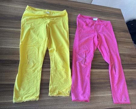 2 Leggings Mädchen Grösse 3XL 170 Gelb Rosa