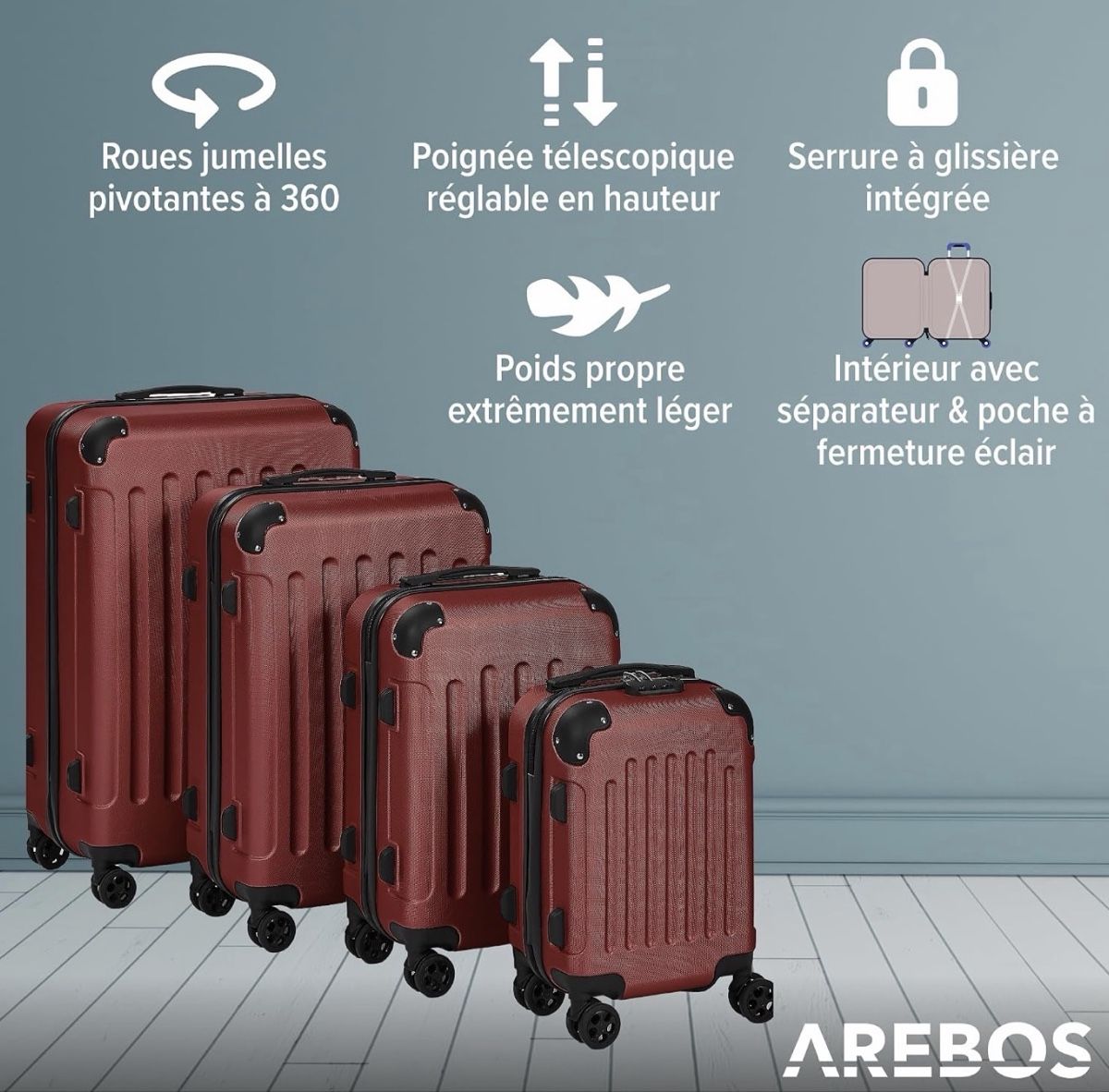 Valigie: 4 teiliges Reisekoffer Set Silber - Neu – Nuovo (secondo la descrizione) da Nebikon venduto da warendiscount 2