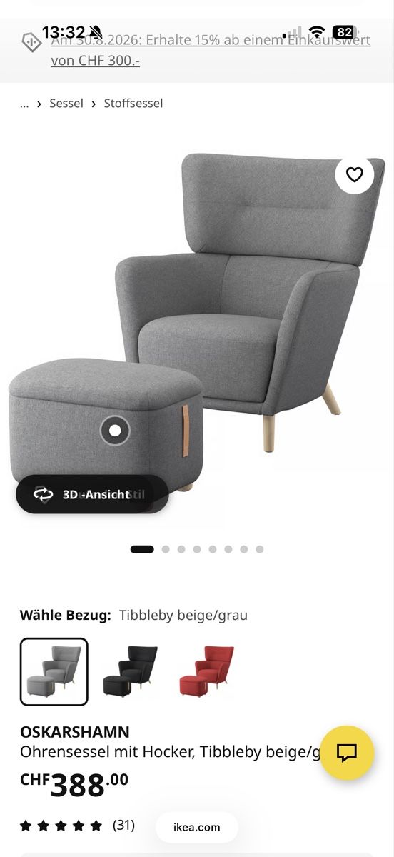 Poltrone: Oskarshamn Sessel mit Hocker – Usato da Oberwil-Lieli venduto da FuxRa95 2