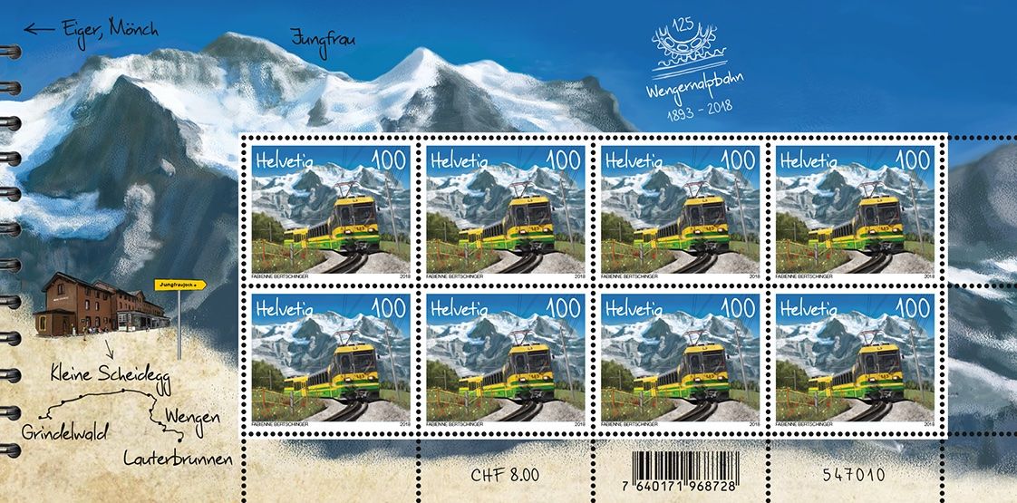 Alle Briefmarken: 💥2 Kleinbogen «Der Schynige Platte-Bahn» u. «Der Wengernal» – Neu und originalverpackt aus Galgenen von Krdshop 1