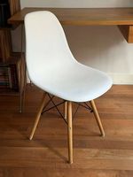 Eames-style plastic side chair, white, x4