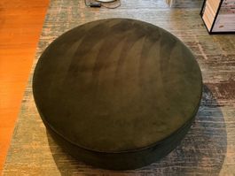 Grosser Pouf, Sofacompany, dunkelgrüner Samt