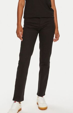 Wrangler neue schwarze Straight Jeans mit hoher Taille Levis