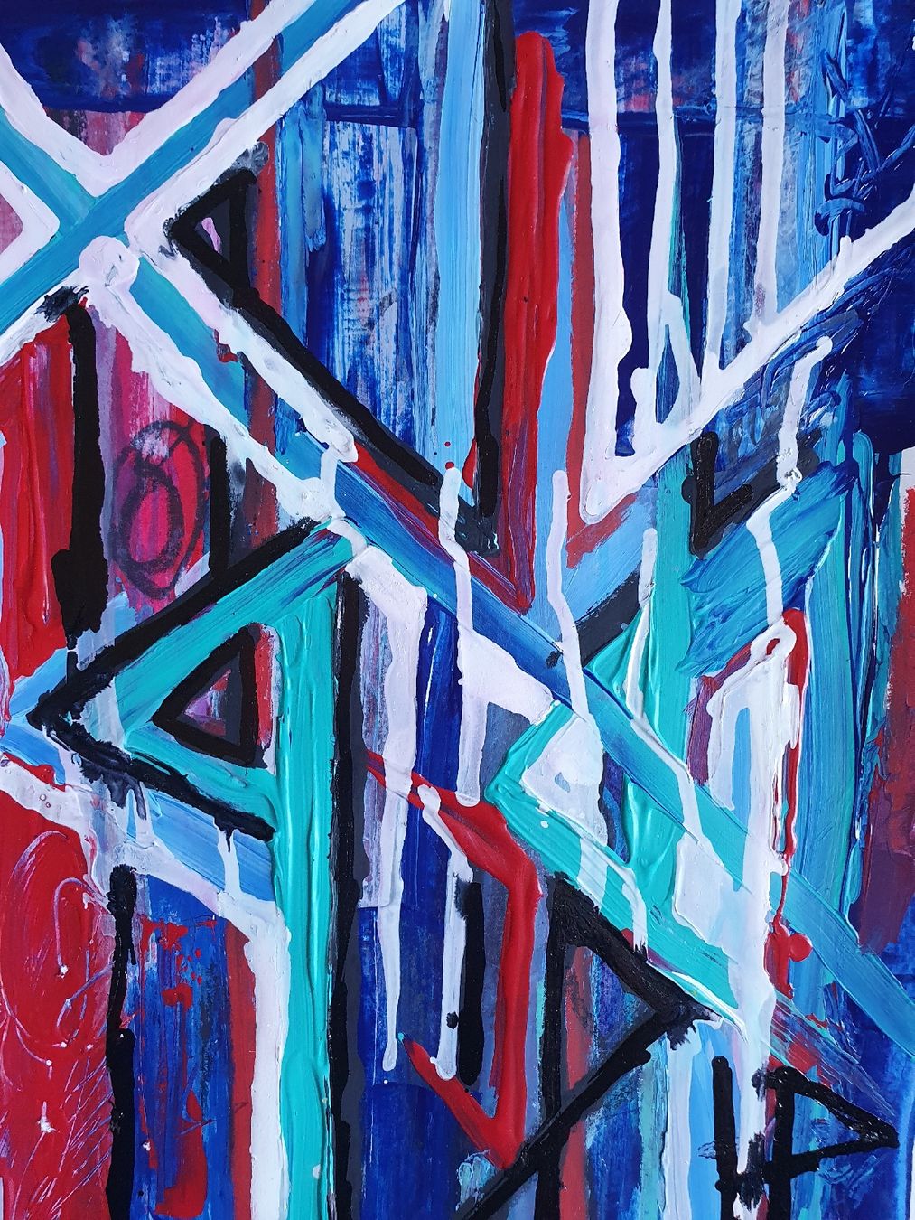 Dipinti: Abstraktes Bild Acryl auf Papier bunte Runen – Nuovo (secondo la descrizione) da Wimmis venduto da hel_m26m 1