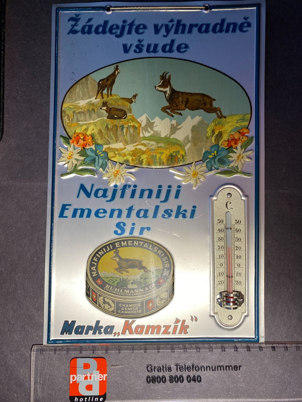 Insegne: Blechschild Emmentaler Thermometer Bühlmann Grosshöchstetten – Usato da Spiez venduto da Mlandcruiser 9