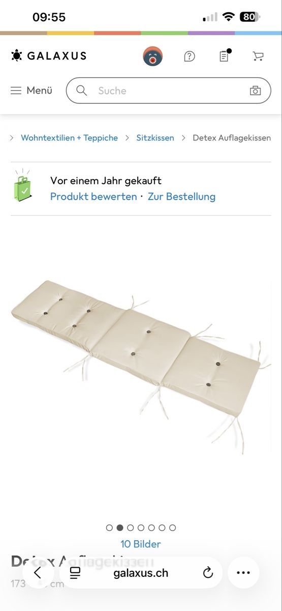 Sedie a sdraio: robuster Liegestuhl grau mit Polster beige – Usato da Zürich venduto da viv75 5