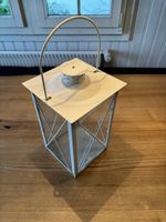 Laterne weiss Metall 17cm x 17cm Höhe 35cm gebraucht
