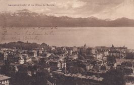 Ansichtskarte Lausanne-Ouchy (VD) nach Mulhouse 1919, Zensur