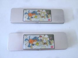 2 Blechdosen mit PEO-Buntstiften (blauer Hund) von RSI, neu