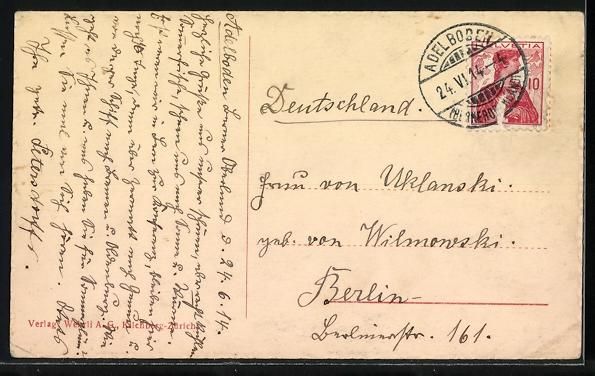 Ansichtskarten: AK Adelboden, Totalansicht, 1914 – Gebraucht aus Berlin von bartko-reher 1