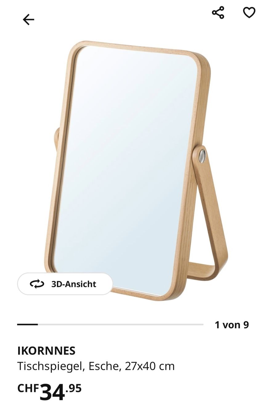 Specchi: Ikea IKORNNES Tischspiegel – Usato da Meilen venduto da RemyCo.