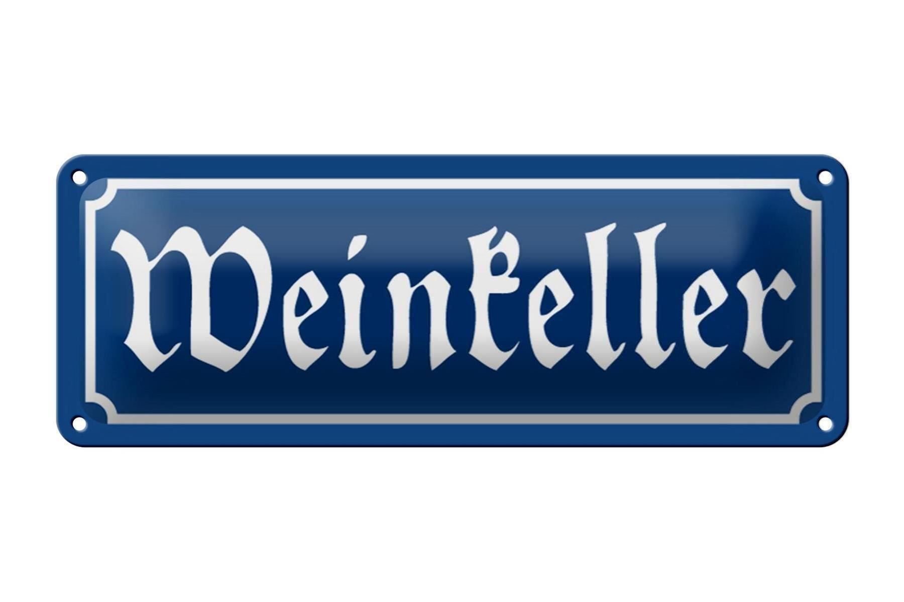 Insegne: Blechschild-WEINKELLER-BLAU – Nuovo e nell'imballaggio originale da Rupperswil venduto da big-one-sale