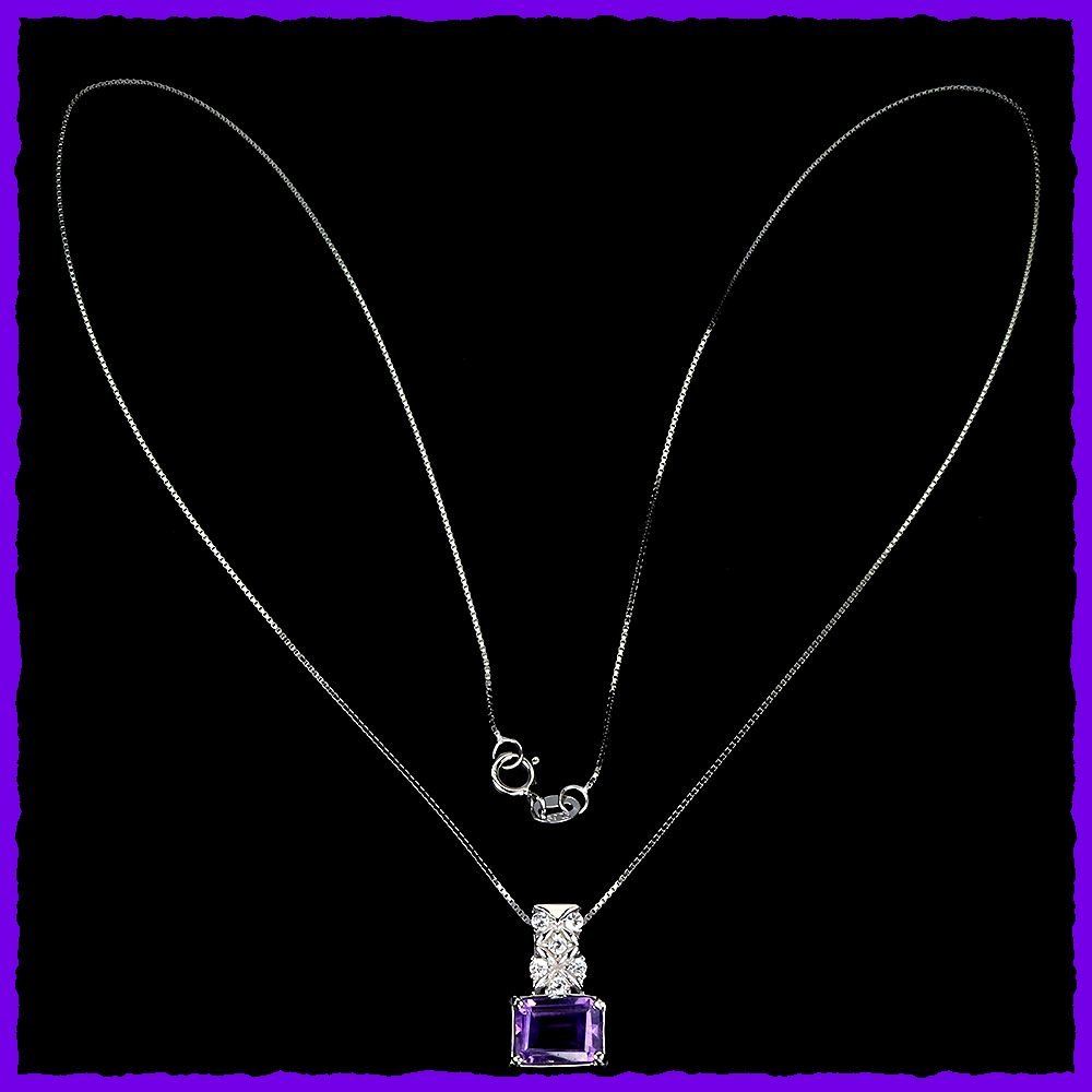 Ciondoli: 925 Silber Kette mit Amethyst Anhänger – Nuovo e nell'imballaggio originale da Oberglatt ZH venduto da Goldfee1 2