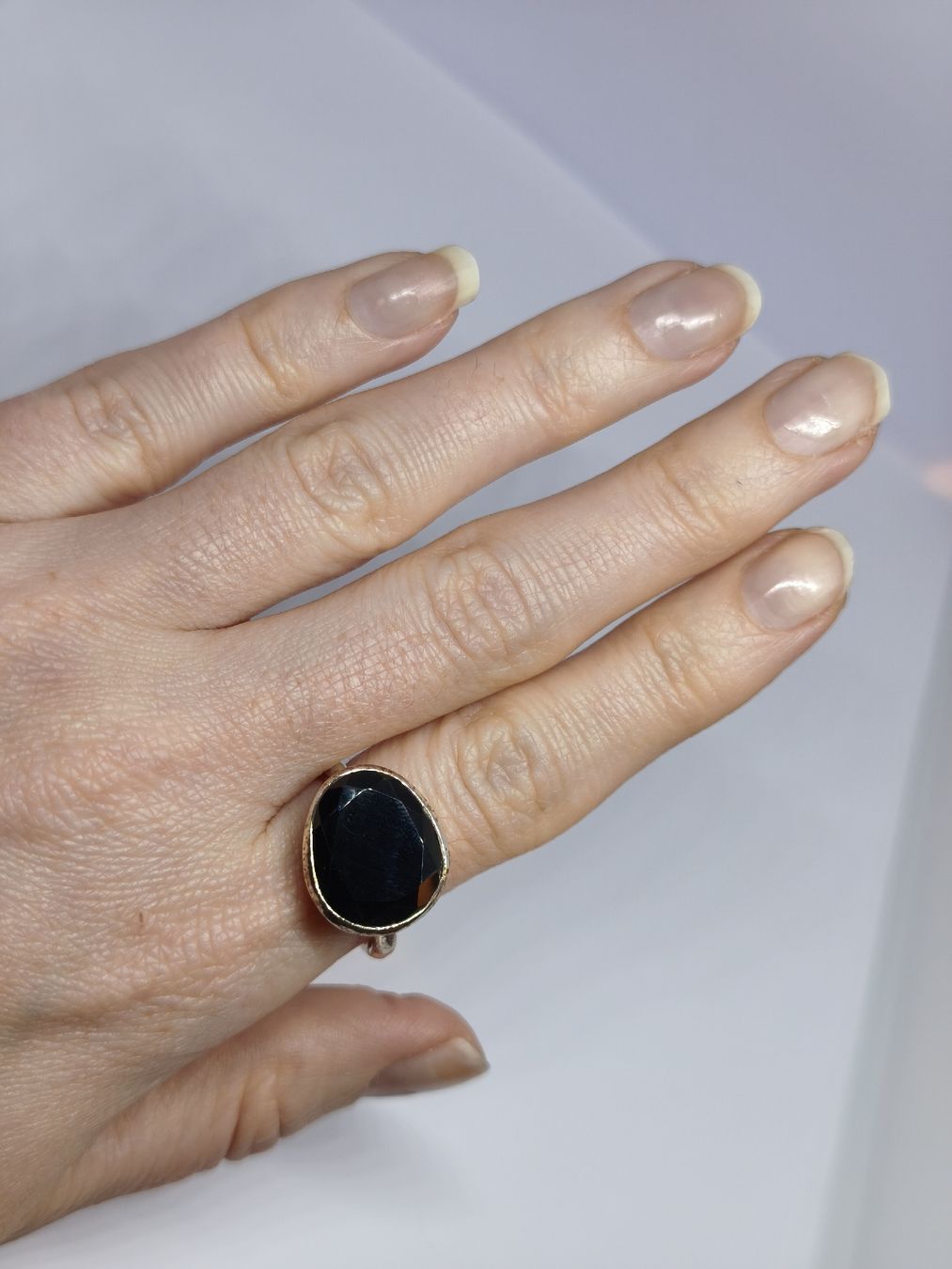 Ringe: Massiver Silber Onyx-Ring, vintage Stil, Echtstein Handgemac – Gebraucht aus St. Gallen von GIULESGG