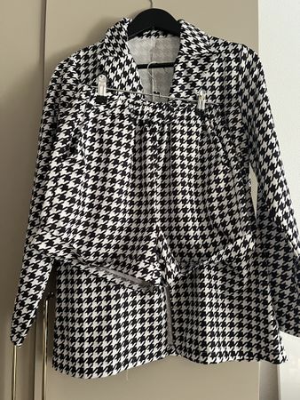 Blazer Set Pied-de-poule schwarz weiss Grösse L neu