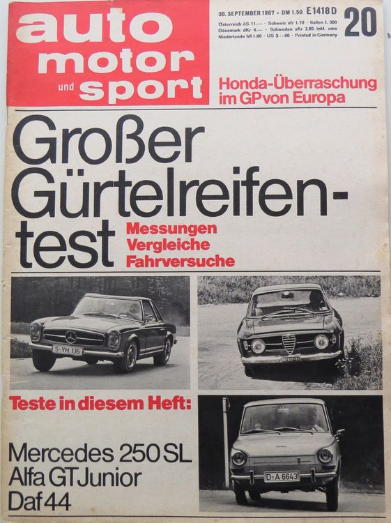 Zeitschrift Auto Motor und Sport von 1967 Kaufen auf Ricardo
