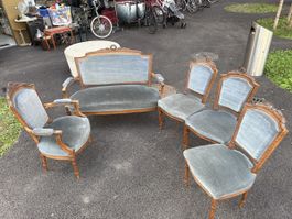 Antikes Salon-Set (5-teilig) Louis XVI