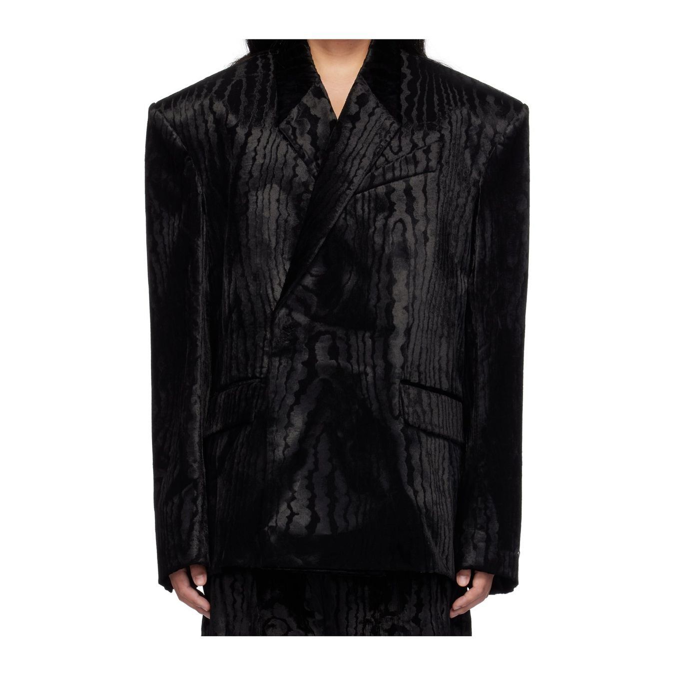 Mugler Giacche: Mugler Black Moiré Velvet Blazer Men's – Nuovo (secondo la descrizione) da Zürich venduto da ole_z2vf