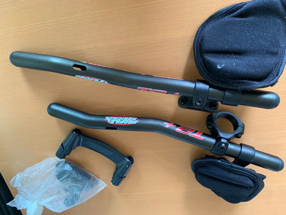 Guidon De Triathlon Noir Avec Accoudoirs – Aluminium – Fixation Vélo – Universel
