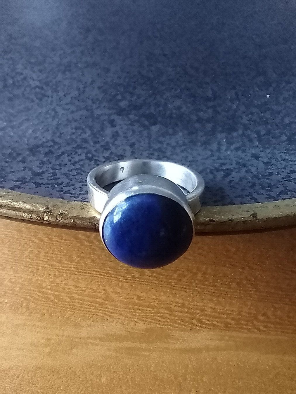 Anelli: Moderner schlichter Silberring 925 mit Lapislazuli – Usato da Luzern venduto da _gluecksfund_ 2